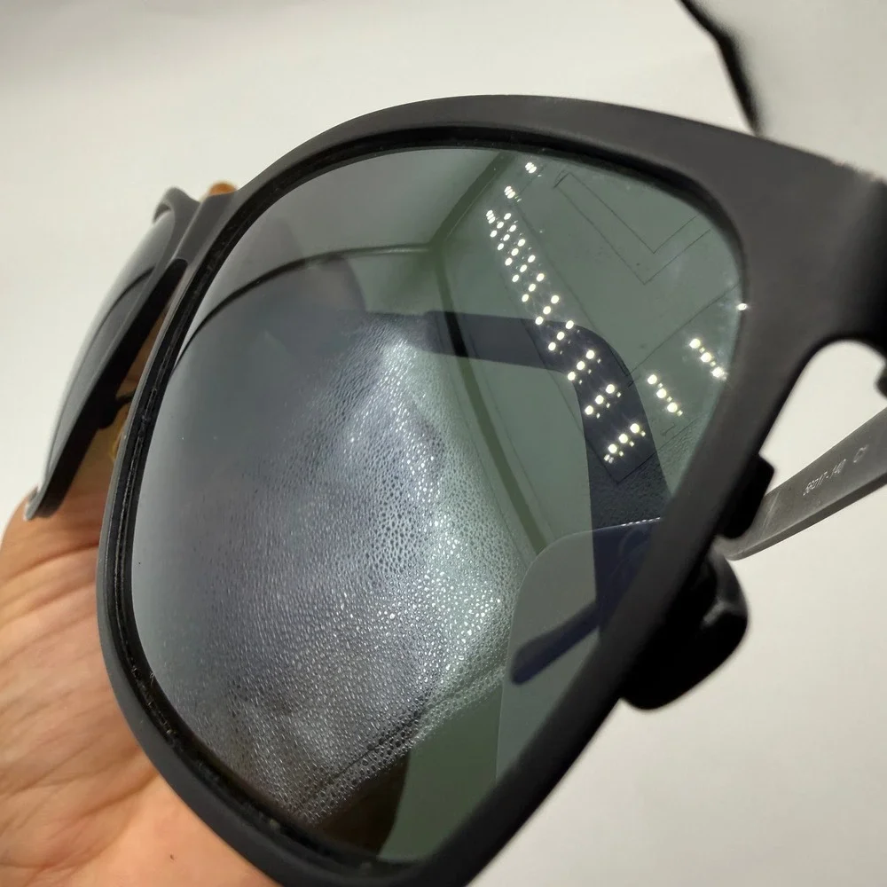SEE Eyewear 2552 Polar Matte Black Rectangular Polarized Sunglasses Italy C1